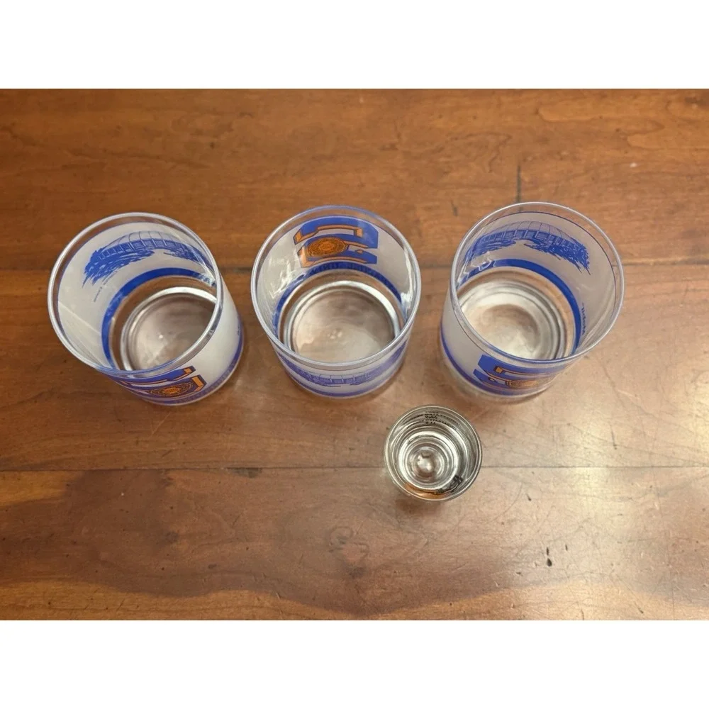 Vintage Syracuse University Glassware Lot 3 Mobil Carrier Dome Frosted Tumblers